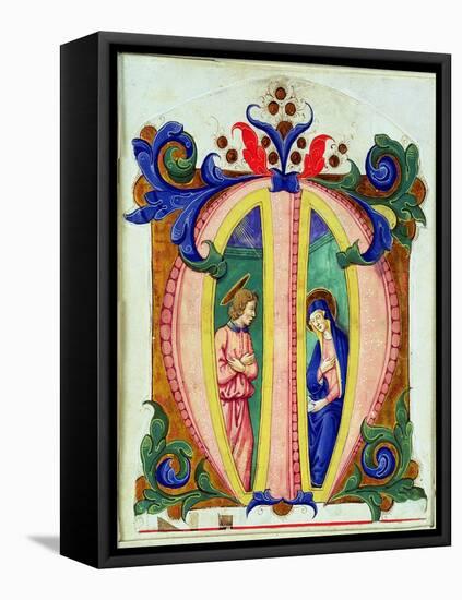 Historiated Initial 'M' Depicting the Annunciation (Vellum)-Antonio di Niccolo di Lorenzo-Framed Stretched Canvas
