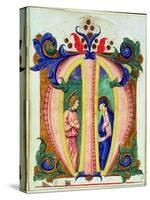Historiated Initial 'M' Depicting the Annunciation (Vellum)-Antonio di Niccolo di Lorenzo-Stretched Canvas