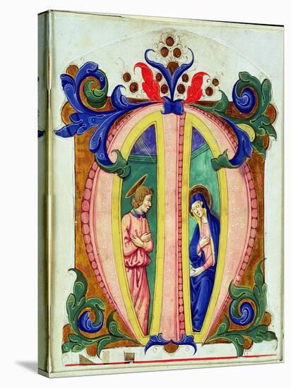 Historiated Initial 'M' Depicting the Annunciation (Vellum)-Antonio di Niccolo di Lorenzo-Stretched Canvas