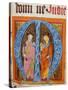 Historiated Initial 'M' with Saints Peter and Paul-German-Stretched Canvas