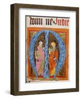 Historiated Initial 'M' with Saints Peter and Paul-German-Framed Giclee Print