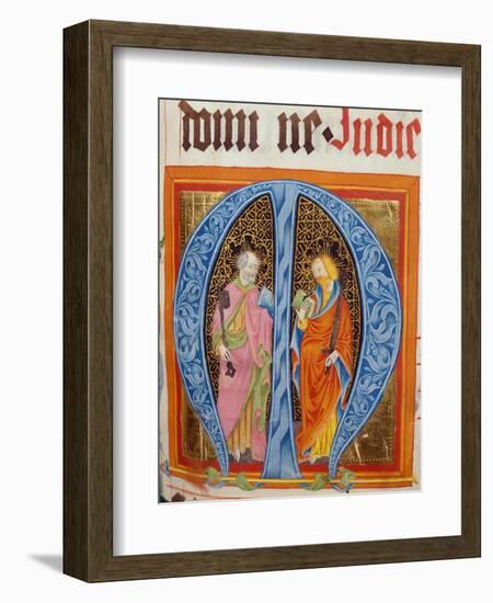 Historiated Initial 'M' with Saints Peter and Paul-German-Framed Giclee Print