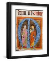 Historiated Initial 'M' with Saints Peter and Paul-German-Framed Giclee Print