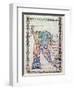 Historiated Initial "R" of a Knight Fighting a Dragon, Burgundian School from "Moralia in Job"-null-Framed Giclee Print