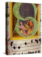 Historiated Initial 'S' with the Decollation of Saint John the Baptist-German-Stretched Canvas