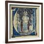 Historiated Initial 'U' Depicting a Christ in Majesty, C.1320-30 (Vellum)-French-Framed Giclee Print