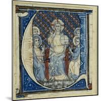 Historiated Initial 'U' Depicting a Christ in Majesty, C.1320-30 (Vellum)-French-Mounted Giclee Print