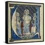 Historiated Initial 'U' Depicting a Christ in Majesty, C.1320-30 (Vellum)-French-Framed Stretched Canvas