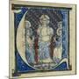 Historiated Initial 'U' Depicting a Christ in Majesty, C.1320-30 (Vellum)-French-Mounted Giclee Print