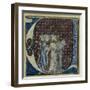 Historiated Initial 'U' Depicting Monks Singing, C.1320-30 (Vellum)-French-Framed Giclee Print