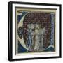 Historiated Initial 'U' Depicting Monks Singing, C.1320-30 (Vellum)-French-Framed Giclee Print