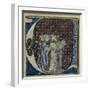 Historiated Initial 'U' Depicting Monks Singing, C.1320-30 (Vellum)-French-Framed Giclee Print