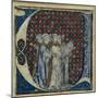 Historiated Initial 'U' Depicting Monks Singing, C.1320-30 (Vellum)-French-Mounted Giclee Print