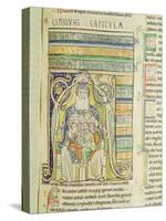 Historiated Letter "A" of Generations in the Bosom of Abraham, from the Souvigny Bible-null-Stretched Canvas