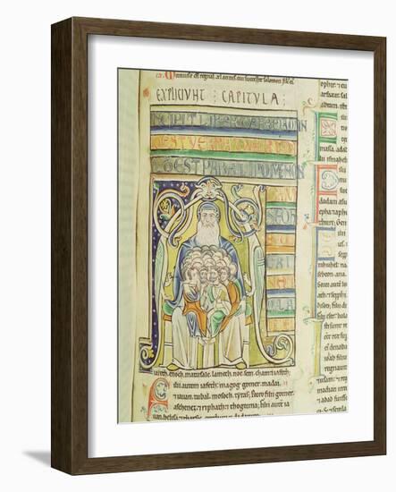 Historiated Letter "A" of Generations in the Bosom of Abraham, from the Souvigny Bible-null-Framed Giclee Print