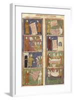 Historiated Page: History of an Oblate, Miniature from Breviary of Love-Matfre Ermengau-Framed Giclee Print