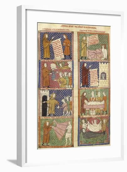 Historiated Page: History of an Oblate, Miniature from Breviary of Love-Matfre Ermengau-Framed Giclee Print