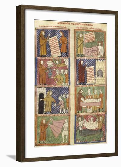 Historiated Page: History of an Oblate, Miniature from Breviary of Love-Matfre Ermengau-Framed Giclee Print