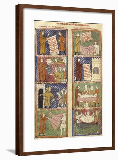 Historiated Page: History of an Oblate, Miniature from Breviary of Love-Matfre Ermengau-Framed Giclee Print