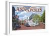 Historic Annapolis, Maryland Street View-Lantern Press-Framed Art Print