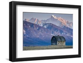 Historic Barn at Sunset, Flathead Indian Reservation, Montana-Steven Gnam-Framed Photographic Print