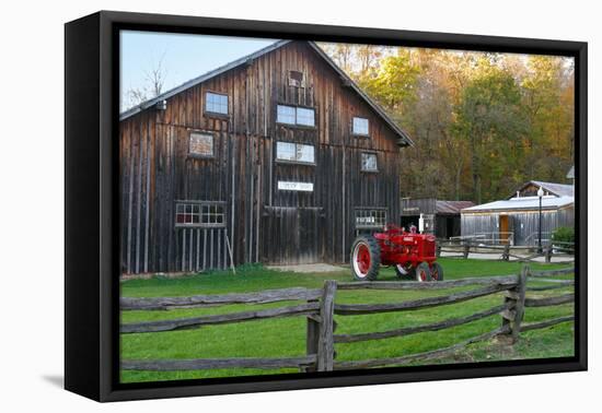 historic barn in Billie Creek village, Indiana, USA-Anna Miller-Framed Stretched Canvas