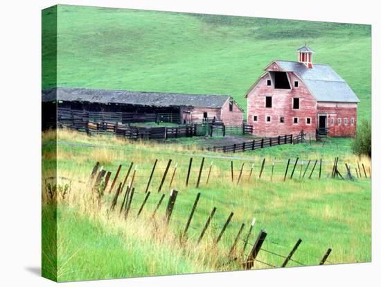 Historic Barn in Wallowa County, Oregon, USA-William Sutton-Stretched Canvas