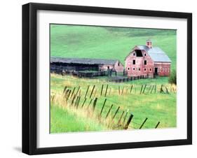 Historic Barn in Wallowa County, Oregon, USA-William Sutton-Framed Premium Photographic Print