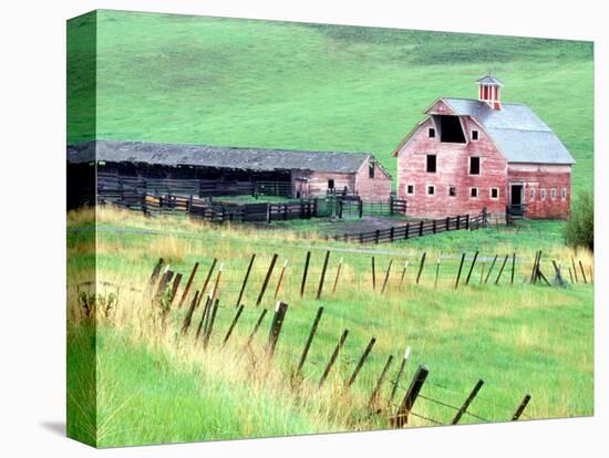 Historic Barn in Wallowa County, Oregon, USA-William Sutton-Stretched Canvas