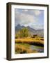 Historic Barn, Mormon Row and Teton Mountain Range, Grand Teton National Park, Wyoming, USA-Michele Falzone-Framed Photographic Print