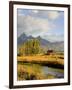 Historic Barn, Mormon Row and Teton Mountain Range, Grand Teton National Park, Wyoming, USA-Michele Falzone-Framed Photographic Print