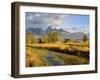 Historic Barn, Mormon Row and Teton Mountain Range, Grand Teton National Park, Wyoming, USA-Michele Falzone-Framed Photographic Print