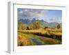 Historic Barn, Mormon Row and Teton Mountain Range, Grand Teton National Park, Wyoming, USA-Michele Falzone-Framed Photographic Print