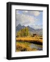 Historic Barn, Mormon Row and Teton Mountain Range, Grand Teton National Park, Wyoming, USA-Michele Falzone-Framed Photographic Print