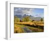 Historic Barn, Mormon Row and Teton Mountain Range, Grand Teton National Park, Wyoming, USA-Michele Falzone-Framed Photographic Print