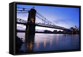 Historic Bridge in Cincinnati-benkrut-Framed Stretched Canvas