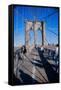 Historic Brooklyn Bridge, New York City, New York-null-Framed Stretched Canvas