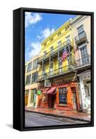 Historic Building in the French Quarter-Jorg Hackemann-Framed Stretched Canvas