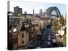 Historic Buildings and Sydney Harbor Bridge, The Rocks, Australia-David Wall-Stretched Canvas