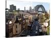 Historic Buildings and Sydney Harbor Bridge, The Rocks, Australia-David Wall-Stretched Canvas