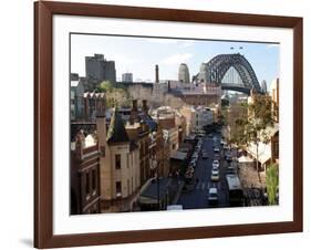 Historic Buildings and Sydney Harbor Bridge, The Rocks, Australia-David Wall-Framed Photographic Print