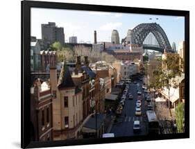 Historic Buildings and Sydney Harbor Bridge, The Rocks, Australia-David Wall-Framed Photographic Print