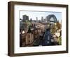 Historic Buildings and Sydney Harbor Bridge, The Rocks, Australia-David Wall-Framed Photographic Print