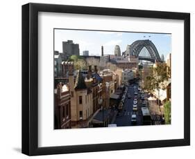 Historic Buildings and Sydney Harbor Bridge, The Rocks, Australia-David Wall-Framed Photographic Print