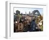 Historic Buildings and Sydney Harbor Bridge, The Rocks, Australia-David Wall-Framed Photographic Print