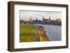 Historic Center of Dresden and the Elbe River at Sunset, Saxony, Germany, Europe-Miles Ertman-Framed Photographic Print