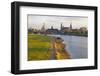 Historic Center of Dresden and the Elbe River at Sunset, Saxony, Germany, Europe-Miles Ertman-Framed Photographic Print