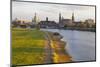 Historic Center of Dresden and the Elbe River at Sunset, Saxony, Germany, Europe-Miles Ertman-Mounted Photographic Print