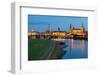 Historic Center of Dresden at Dusk, Elbe River, Saxony, Germany-null-Framed Photographic Print