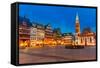 Historic Center of Frankfurt at Dusk-sborisov-Framed Stretched Canvas